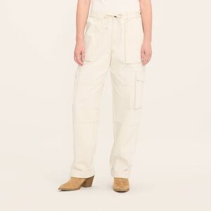 Woolrich x Target Adult Mid-Rise Straight Leg Slouchy Cargo Pants Cream